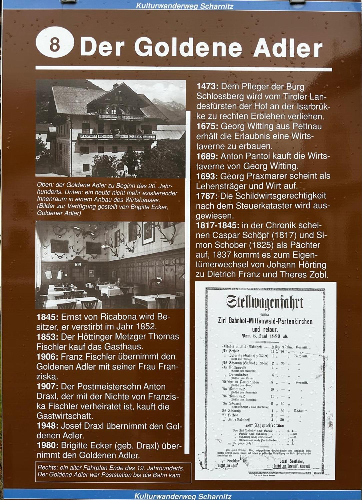 Bed and Breakfast Goldener Adler Scharnitz Exteriér fotografie